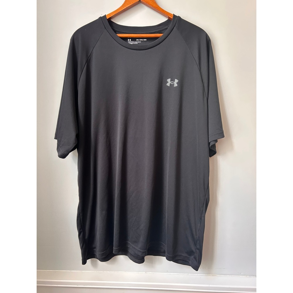 Under Armour Mens 2XL Black Loose Fit Short Sleeve Performance T-Shirt UA Logo